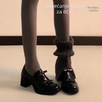 Ženske Mary Jane cipele s PU gornjim dijelom, unutrašnja pliš podstava, gumeni potplat, debeli pet 6–8 cm