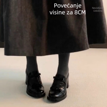 Ženske Mary Jane cipele s PU gornjim dijelom, unutrašnja pliš podstava, gumeni potplat, debeli pet 6–8 cm