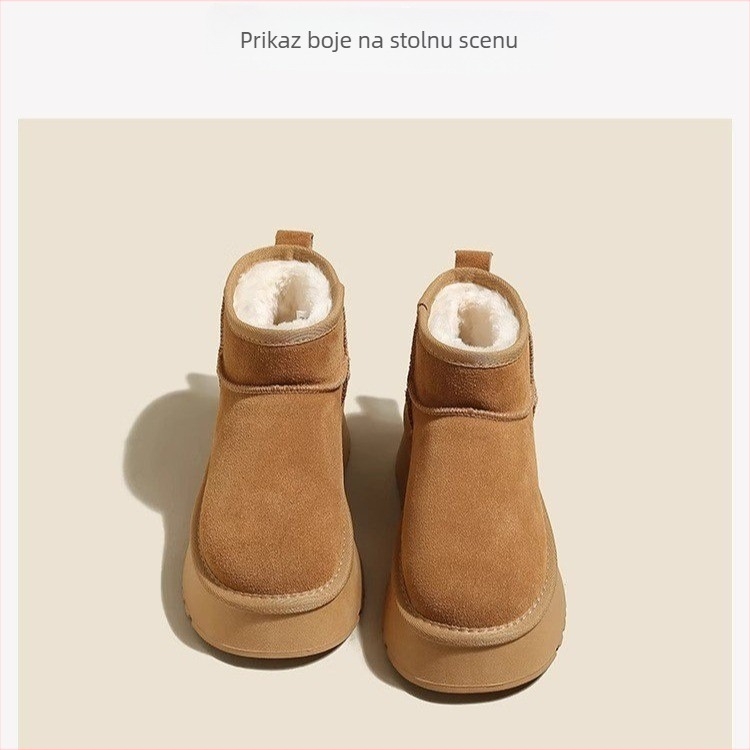 Ženske čizme za snijeg, visoki gornji dio, debela potplata, protuklizne, podstavljene krznom