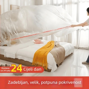 Premium zaštitna navlaka za kauč i krevet, potpuno pokrivanje s elastičnom rubom, zaštitna plastična folija za kućni namještaj