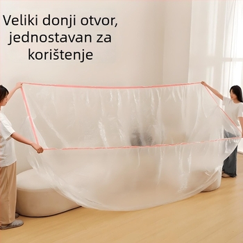 Premium zaštitna navlaka za kauč i krevet, potpuno pokrivanje s elastičnom rubom, zaštitna plastična folija za kućni namještaj
