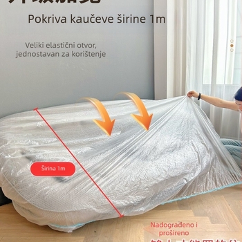 Kauč zaštitni premaz – potpuno pokrivanje, zaštita od prašine, otporan na ogrebotine mačaka, s plastičnom folijom