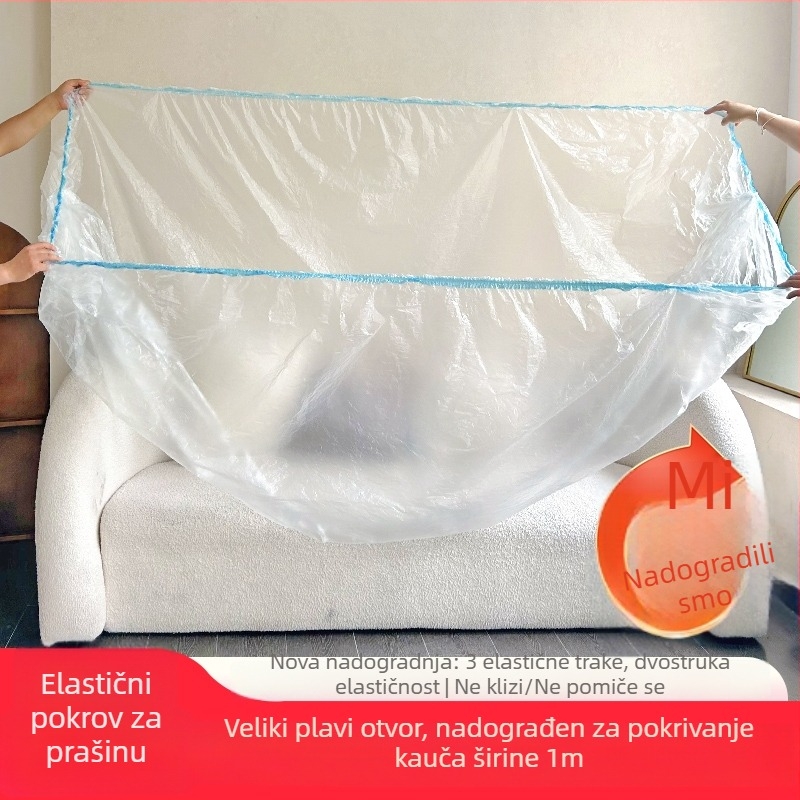Kauč zaštitni premaz – potpuno pokrivanje, zaštita od prašine, otporan na ogrebotine mačaka, s plastičnom folijom
