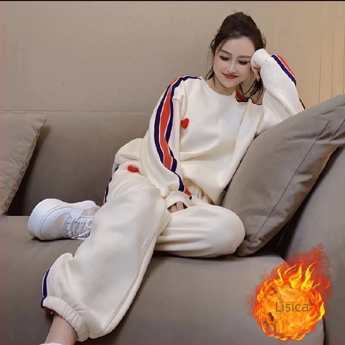 Ženski Chenille dvodijelni ležerni komplet s flešom, 3D uzorak, princeza rukav, dugi rukavi