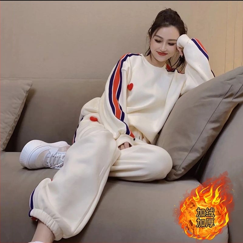 Ženski Chenille dvodijelni ležerni komplet s flešom, 3D uzorak, princeza rukav, dugi rukavi