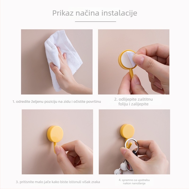 20-kom paket plastičnih ljepiljkih kukica za kuhinju i kupaonicu, bez bušenja, nosivost do 5 kg