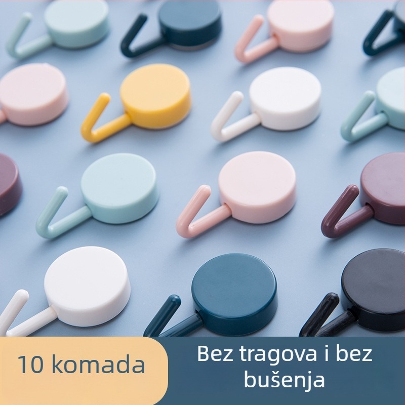 20-kom paket plastičnih ljepiljkih kukica za kuhinju i kupaonicu, bez bušenja, nosivost do 5 kg