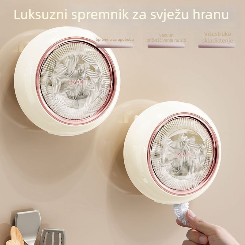 Zidni spremnik za jednokratne vrećice za čuvanje hrane | ABS+PET+TPR, 99% novi plastični materijal