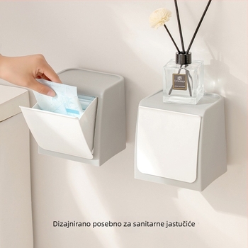 Kutija za pohranu higijenskih uloška u japanskom stilu, zidna, PP materijal, 100% novi plastik, težina 346,7 g