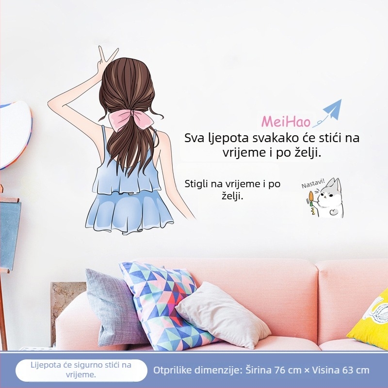 CH46013 Samoslijepljena zidna naljepnica – PVC, vodootporna ravna zidna dekoracija, moderni minimalistički stil, pogodna za dnevni boravak i spavaću sobu, Chuan Hao