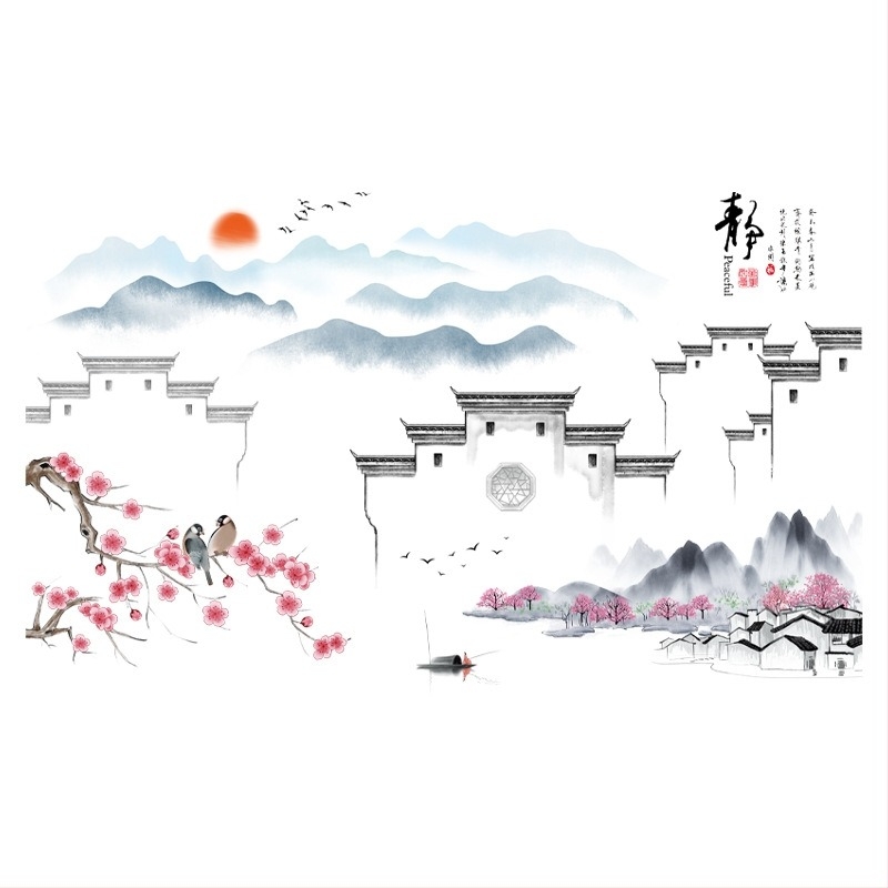 Naljepnica za zid CH69093 | PVC | Marka: Chuan Hao | Vodootporna zidna naljepnica | Prostor: dnevni boravak, spavaća soba, ured, kuhinja, kupaonica, ulaz, balkon, komercijalni prostori | Moderna minimalist stil, ravna zidna naljepnica