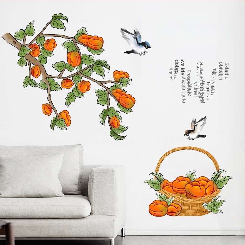 PVC naljepnica za zid s motivom biljaka i cvijeća, 1 komad, vodootporna, za dnevni boravak, spavaću sobu i restoran, moderni minimalistički stil