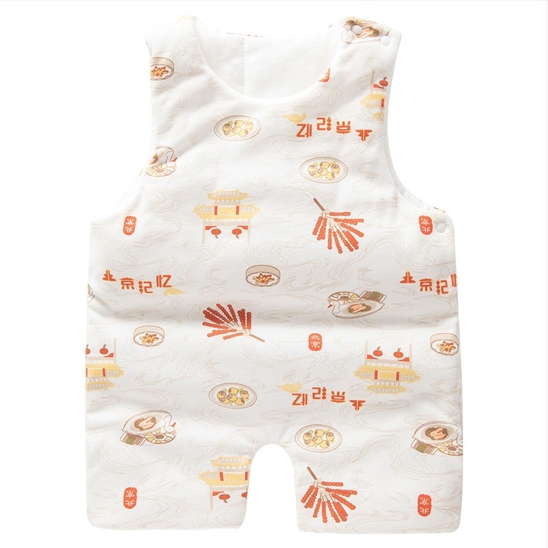 Spavaći vrećica za bebe u stilu prsluka – čista pamuk 95%+ (vanjska tkanina i podstava), punjenje poliester-pamuk, pogodno za zimu, proljeće i jesen, za novorođenčad do 3 godine