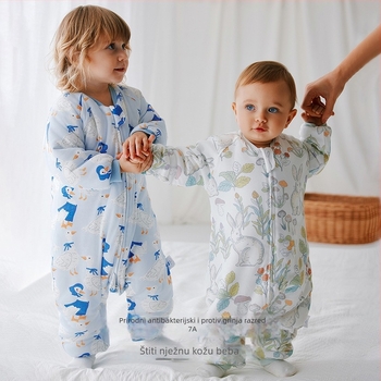 Dječji vreća za spavanje s odvojenim nogama, bambus vlakna, uzorak s otiskom, za djecu 1-3 godine