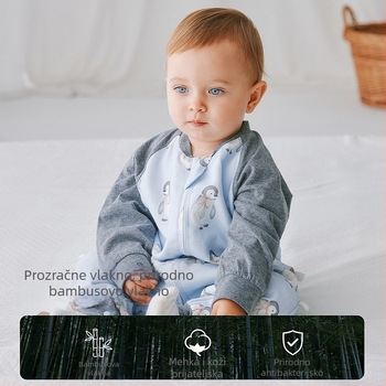 Dječji vreća za spavanje s odvojenim nogama, tkanina od bambusovih vlakana i pamuka, otisak uzorka, za uzrast 1–3 godine, jesensko izdanje 2024