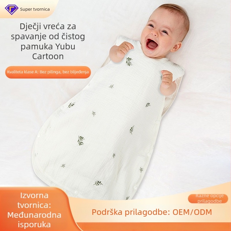 6-slojni dječji spavaći vrećica s izvezenom crepé tkaninom, čista pamuk gaz, punilo pamuk, težina do 0,5 kg, 100% pamuk
