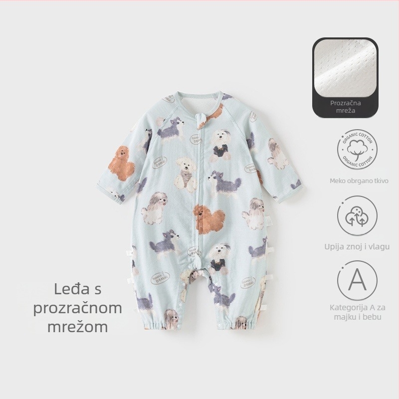 Dječji spavaći vreć s podjelom nogu, prozračna mreža, dugi rukavi, duljina 80 cm, za uzrast 1–3 godina