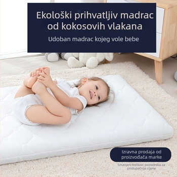 Dječji madrac Babu Fairy Tales s punjenjem od palma vlakana i pletenom tkaninom, za dječje krevete, više veličina