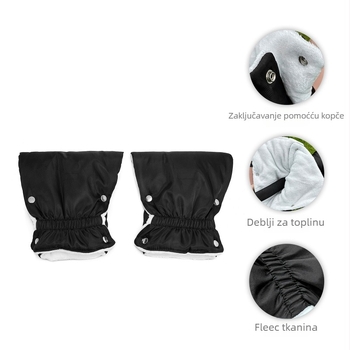 Zimske rukavice za ručku kolica, s plišanim podstavkom, materijali: najlon i flanel, HDWISS