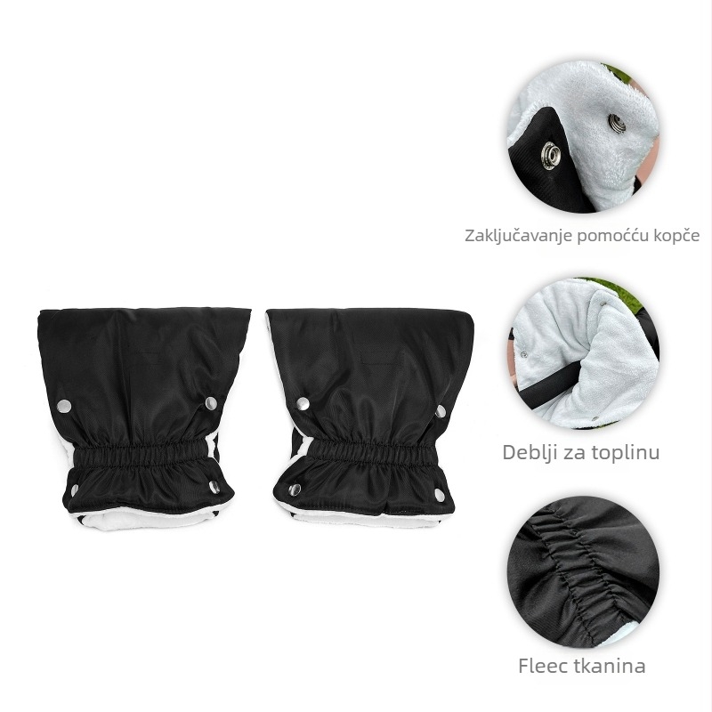 Zimske rukavice za ručku kolica, s plišanim podstavkom, materijali: najlon i flanel, HDWISS