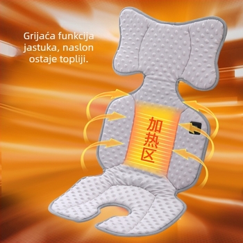 Podloga za sjedalicu kolica s električnim grijanjem, bean velvet materijal, prenosni izvor energije za zimsku šetnju
