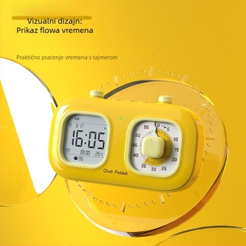 Tajmer za upravljanje vremenom s dvostrukim zaslonom – vizualni odbrojivač za učenike i djecu; LCD prikaz s pokazivačem i brojevima; napajanje baterijom; kućište ABS