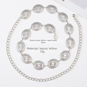 Metalni kaiš za struk, svestran stil, za žene, odrasle, mogućnost prilagodbe