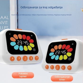 Alarmni sat s odbrojavanjem vremena, kalendarom i podsjetnikom – LCD zaslon, baterijsko napajanje, plastično kućište