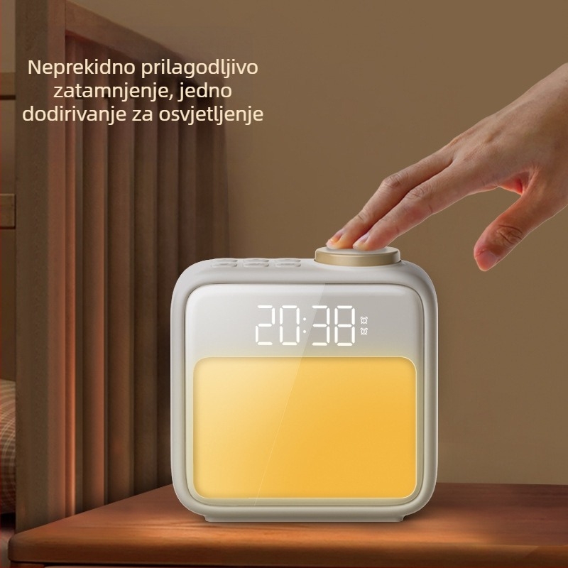 Grating svjetlosni budilnik za noćni ormarić, moderni minimalistički stil, CE certifikat