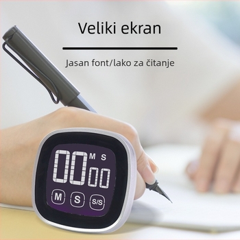 LCD s dodirnim zaslonom tajmer za upravljanje vremena, kvadratni ABS elektronički sat s alarmom, napajan baterijom