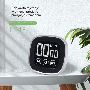 LCD s dodirnim zaslonom tajmer za upravljanje vremena, kvadratni ABS elektronički sat s alarmom, napajan baterijom