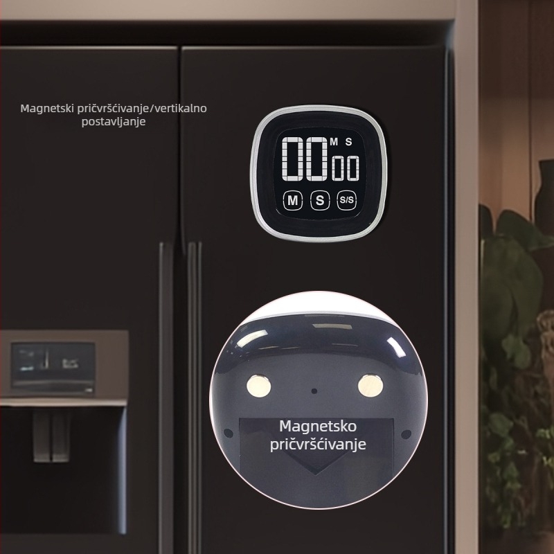 LCD s dodirnim zaslonom tajmer za upravljanje vremena, kvadratni ABS elektronički sat s alarmom, napajan baterijom