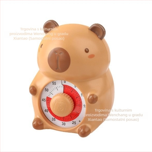 Snap Kapibara Vizualni Tiho Timer za Učenike – Mehanički Pogon, Brojevni Prikaz, Crtani Oblik, Kronograf, Ručno Napajanje