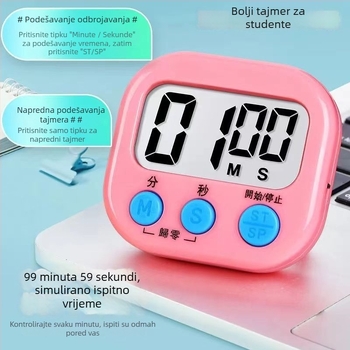 Kuhinjski štoperica u obliku automobila, analogni zaslon (pokazivač + brojke), pokret svjetlosnih valova, vanjsko napajanje