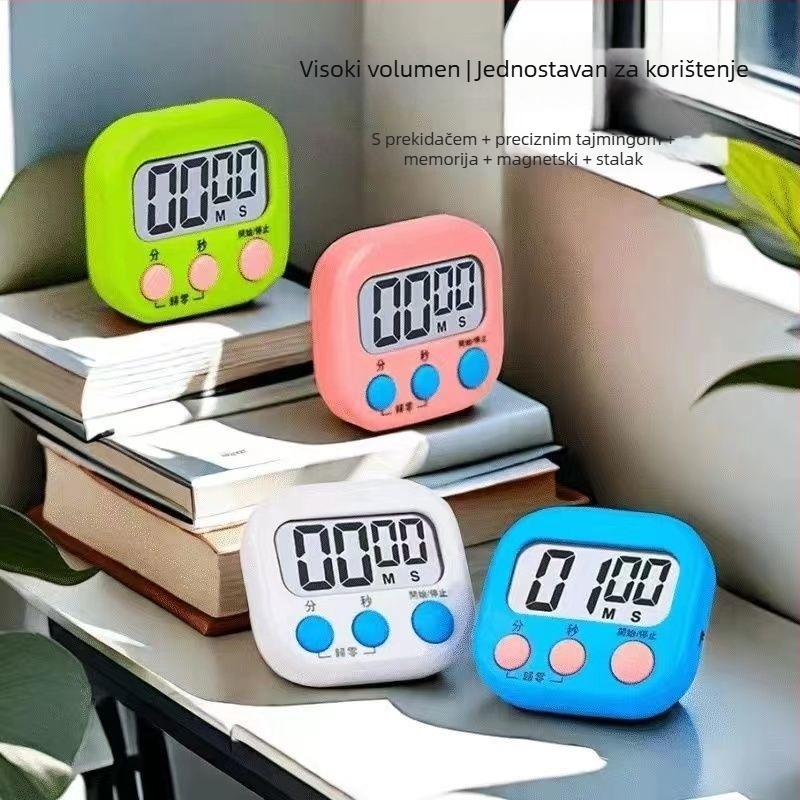 Kuhinjski štoperica u obliku automobila, analogni zaslon (pokazivač + brojke), pokret svjetlosnih valova, vanjsko napajanje