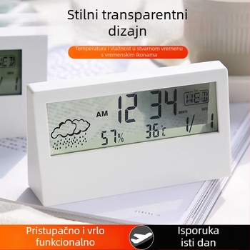 Studentski stolni budilnik, kružni analogni zaslon, baterijsko napajanje, mehanički pogon