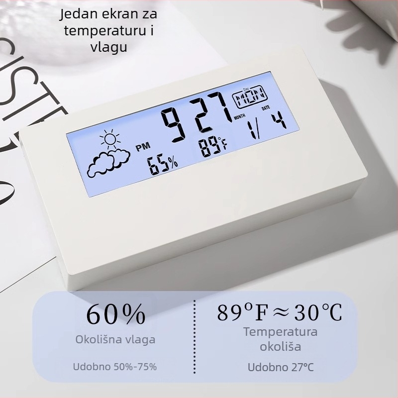Studentski stolni budilnik, kružni analogni zaslon, baterijsko napajanje, mehanički pogon