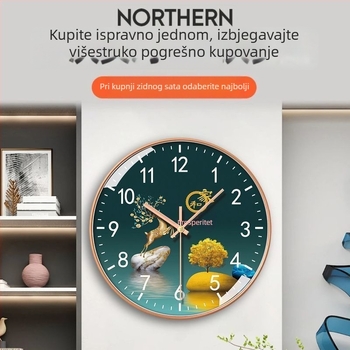 Zidni sat s Hengfan kvarcnim mehanizmom, plastično kućište i brojčanik, napajanje baterijom, jednostrana, jednostavan i moderan stil