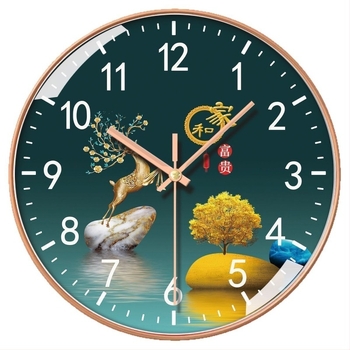 Zidni sat s Hengfan kvarcnim mehanizmom, plastično kućište i brojčanik, napajanje baterijom, jednostrana, jednostavan i moderan stil