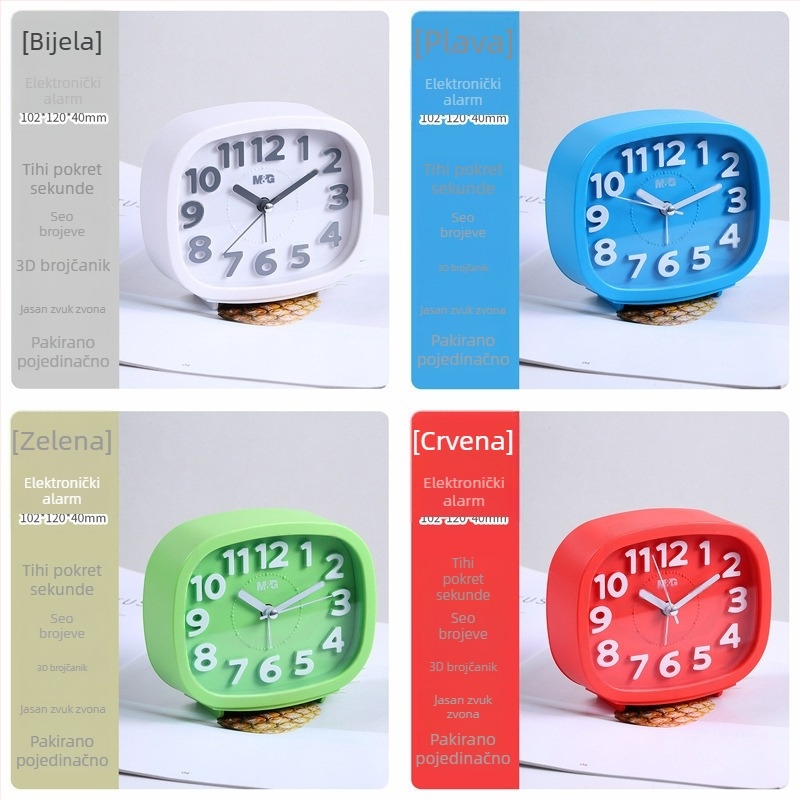 Budilica za noćni ormarić – LED prikaz, kvarcni pogon, napajanje baterijom, jednostrani zaslon, In Time