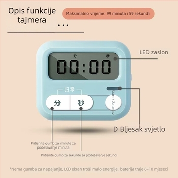 Morning light elektronički štoperica za odbrojavanje s digitalnim LED zaslonom, napaja baterijom, plastično kućište
