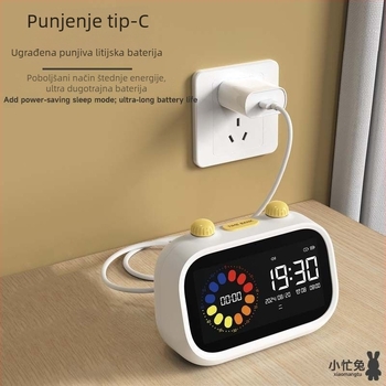 Sat za djecu — samostalni upravitelj vremena s odbrojavanjem, punjivi, cifernik od kaljenog stakla, analogni prikaz, pogon Little Busy Rabbit