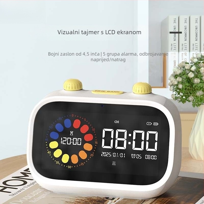 Sat za djecu — samostalni upravitelj vremena s odbrojavanjem, punjivi, cifernik od kaljenog stakla, analogni prikaz, pogon Little Busy Rabbit