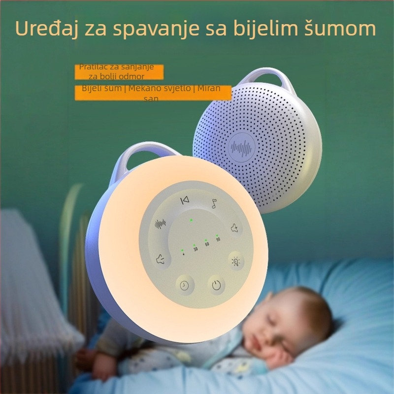 Noinco Baby Uređaj za Bijeli Šum za Spavanje – Prijenosni, Punljivi, Funkcije Tajmera i Glazbe, Bez Zaslona, Ugrađena Baterija, Trajanje baterije preko 12 sati, Kapacitet 500–800 mAh