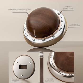 Mehanički magnetski kuhinjski timer s projekcijom i LED zaslonom – plastično kućište, vizualni alat za samodisciplinu djece