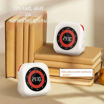 Vizualni mjerač vremena za učenje učenika, mjerač samodiscipline, okrugla kućišta (Elektronički pogon, LCD zaslon, kronograf, napajanje baterijama)