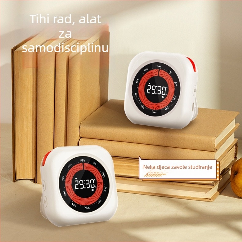 Vizualni mjerač vremena za učenje učenika, mjerač samodiscipline, okrugla kućišta (Elektronički pogon, LCD zaslon, kronograf, napajanje baterijama)