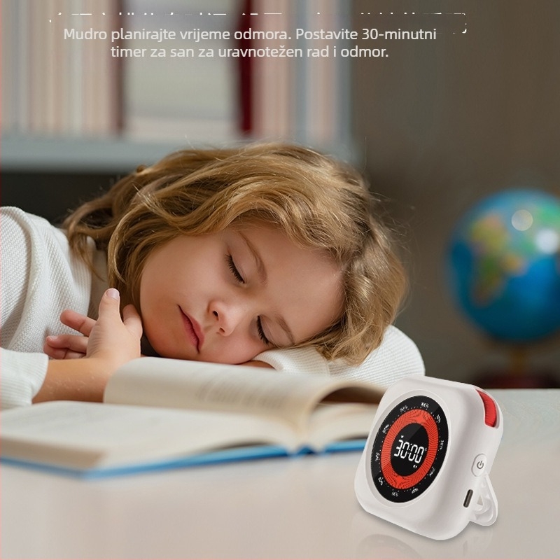 Vizualni mjerač vremena za učenje učenika, mjerač samodiscipline, okrugla kućišta (Elektronički pogon, LCD zaslon, kronograf, napajanje baterijama)