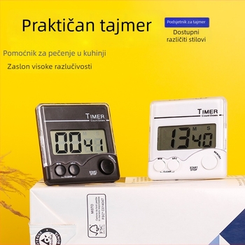 Kuhinjski mehanički štoper s analognim pokazivačem, kućište od aluminijske legure, napajanje suhim baterijama, crtić dizajn