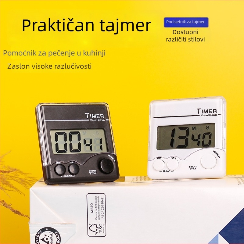 Kuhinjski mehanički štoper s analognim pokazivačem, kućište od aluminijske legure, napajanje suhim baterijama, crtić dizajn